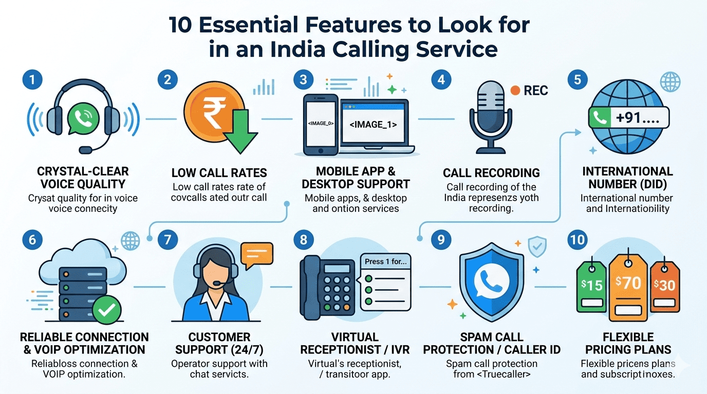 Essential features India calling service 2026